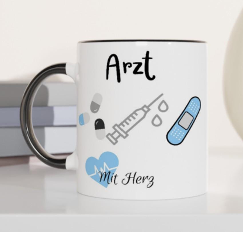 Tasse als Geschenk für den Arzt| Wunschname| Arzt mit Herz | Geschenk für zukünftige Ärzte & angehende Doktoren - Doktor Abschlussgeschenk