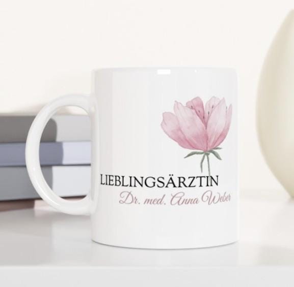 Personalisierte Tasse für Ärzte, Mediziner, Therapeuten | Lieblingsärztin | Kaffeetasse Namenstasse | Geschenkidee | Individuell bedruckt