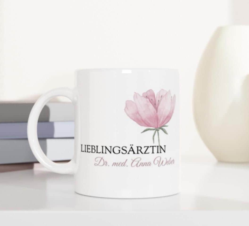Personalisierte Tasse für Ärzte, Mediziner, Therapeuten | Lieblingsärztin | Kaffeetasse Namenstasse | Geschenkidee | Individuell bedruckt