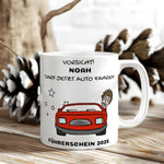 Lade das Bild in den Galerie-Viewer, Tasse als Geschenk zum Führerschein | lustige Tasse zum Führerschein personalisierbar mit Namen  | Führerschein-Geschenkidee
