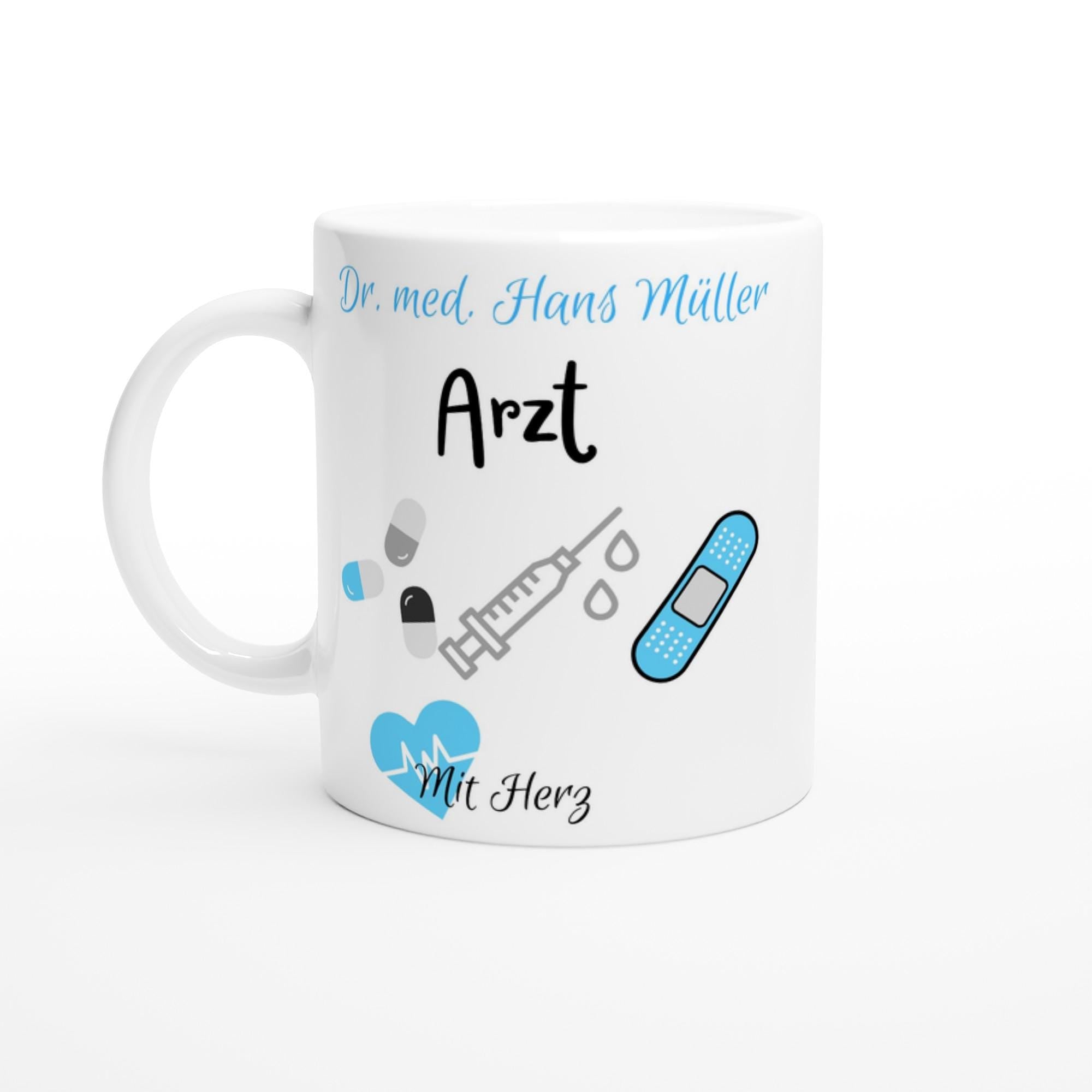 Tasse als Geschenk für den Arzt| Wunschname| Arzt mit Herz | Geschenk für zukünftige Ärzte & angehende Doktoren - Doktor Abschlussgeschenk