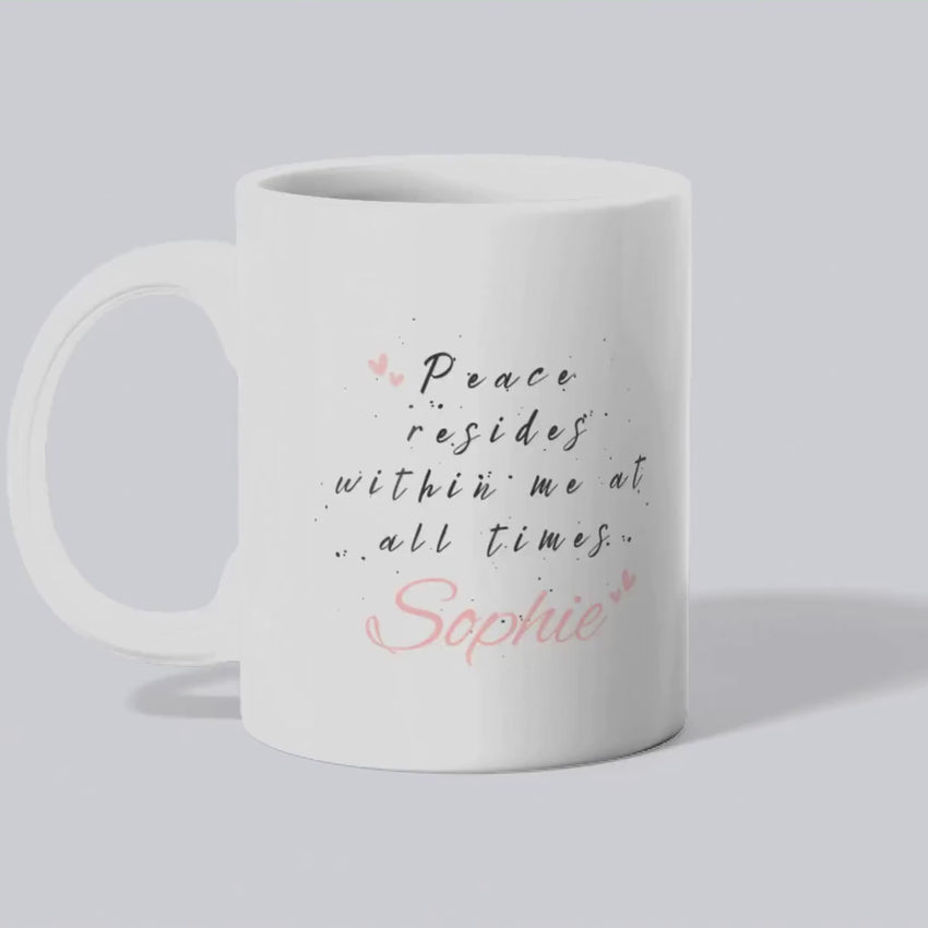 Personalisierte Tasse Yoga Geschenk mit Spruch Herz Tasse für Yoga Lehrerin Geschenk Tasse Spruch Motivation Achtsamkeits Geschenke