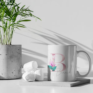 Personalisierte Tasse mit Namen und Buchstabe in Rose Gold, Buchstabentasse | Kaffeetasse Namenstasse | Geschenkidee | Individuell bedruckt - GlamourDesign