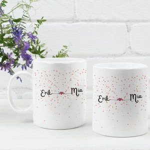 Personalisierte Tasse für die Freundin, Freund, Pärchen, mit niedlichen Herzen |Kaffeetasse Namenstasse | Geschenkidee |Individuell bedruckt - GlamourDesign