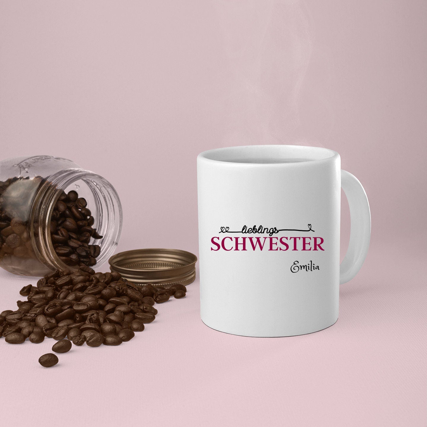 Tasse für die Schwester| Lieblingsschwester Geschenk|personalisierbar mit Namen - GlamourDesign