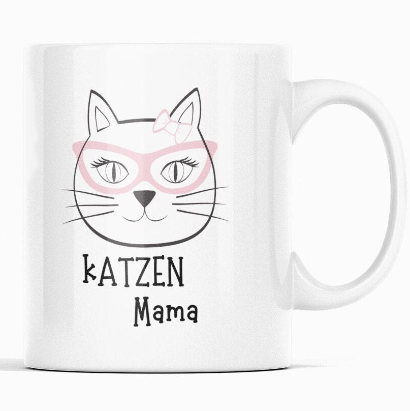 Personalisierte Tasse für Katzen Mamas, Katzenbesitzer | Kaffeetasse Namenstasse | Geschenkidee | Individuell bedruckt - GlamourDesign