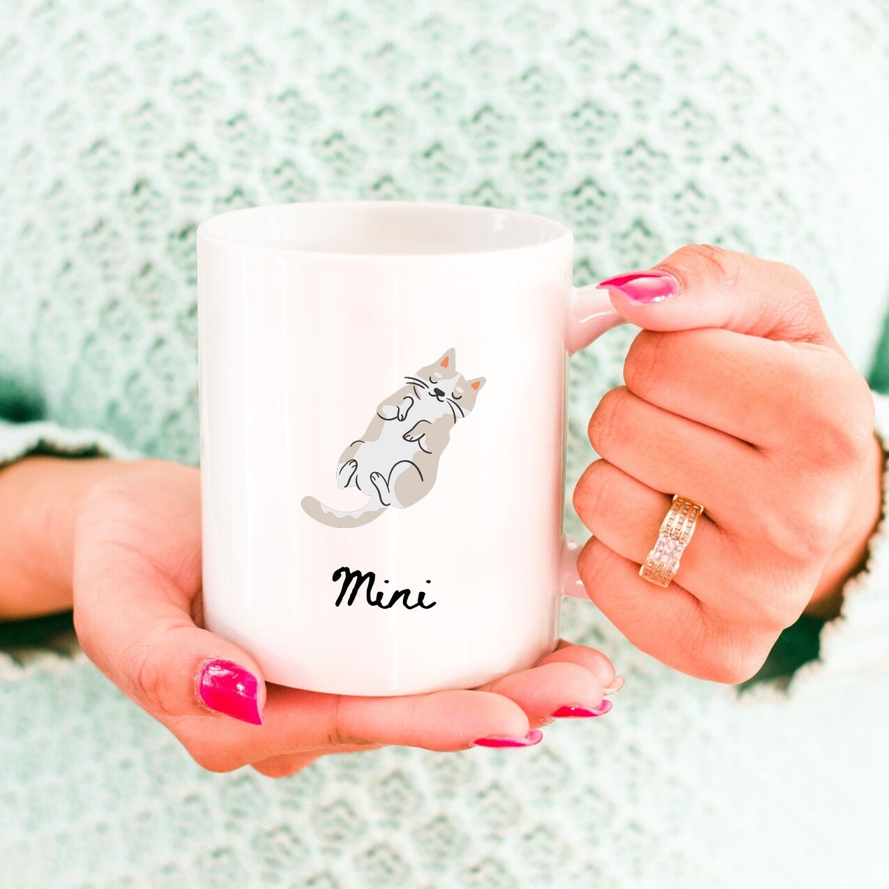 Tasse für Katzenbesitzer mit Namen - GlamourDesign