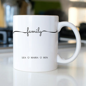 Tasse für die Familie mit schönem Schriftzug und Namen - GlamourDesign