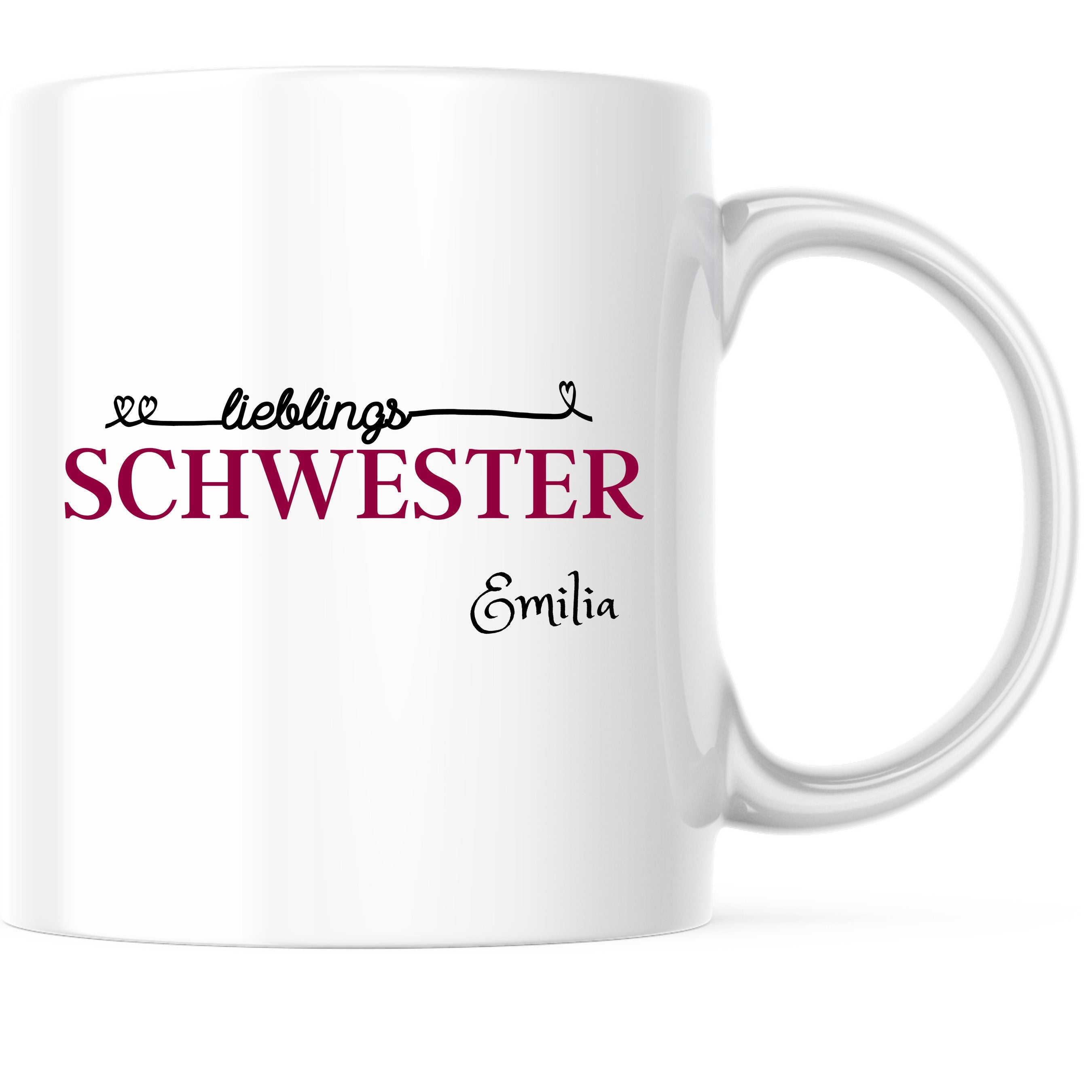 Tasse für die Schwester| Lieblingsschwester Geschenk|personalisierbar mit Namen - GlamourDesign