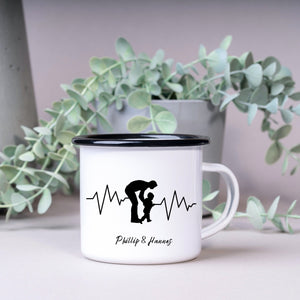 Emaille Tasse| Becher| Geschenk| Papa&Sohn| mit Wunschnamen - GlamourDesign