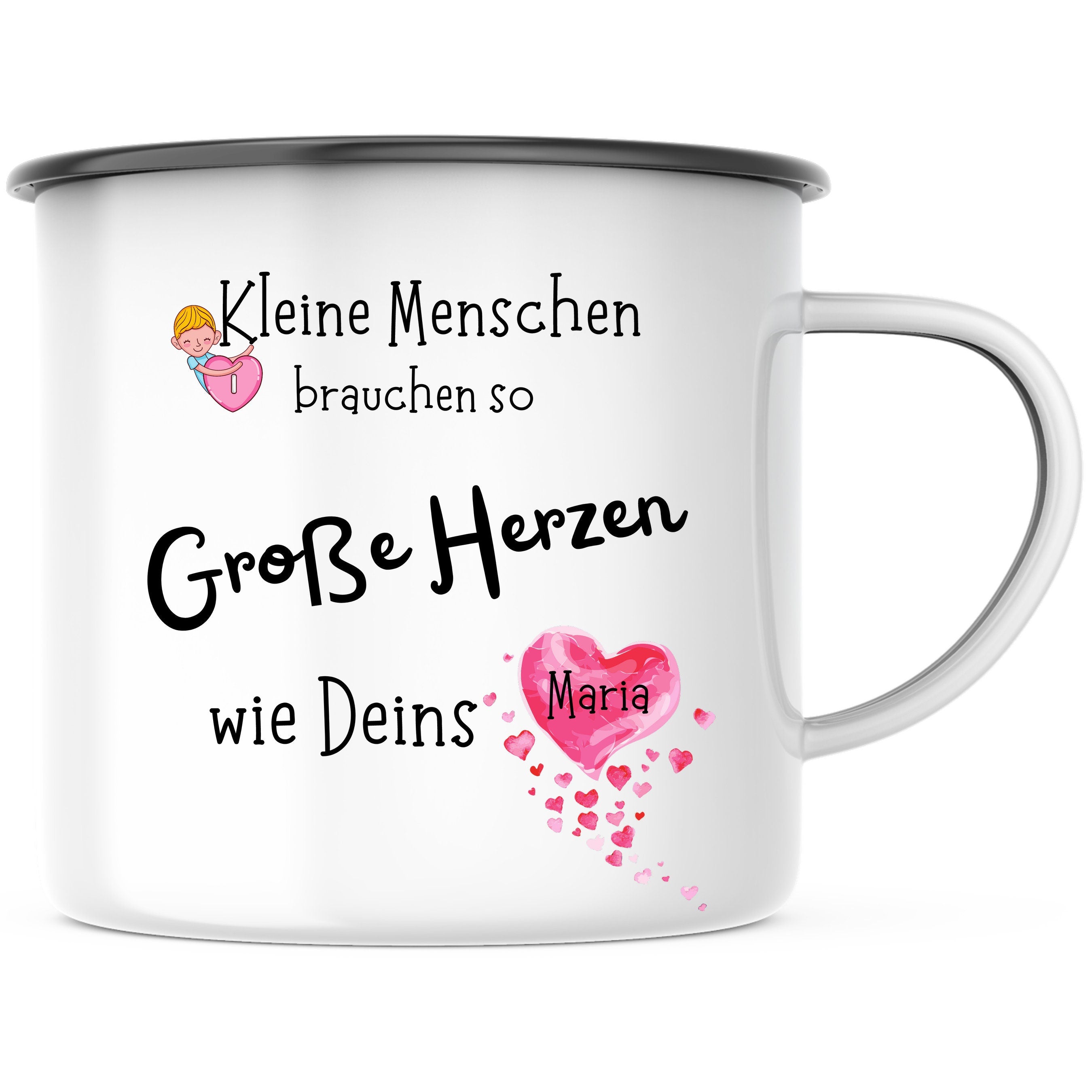 Emaille Tasse| Becher| für Erzieher| Dankeschön| personalisierbar mit Namen - GlamourDesign