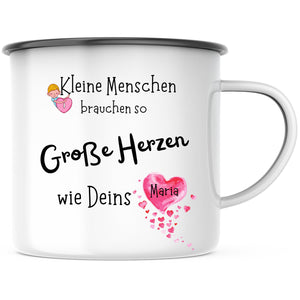Emaille Tasse| Becher| für Erzieher| Dankeschön| personalisierbar mit Namen - GlamourDesign