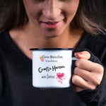 Lade das Bild in den Galerie-Viewer, Emaille Tasse| Becher| für Erzieher| Dankeschön| personalisierbar mit Namen - GlamourDesign
