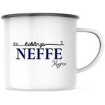 Lade das Bild in den Galerie-Viewer, Emaille Tasse| Becher| Geschenk Neffe| mit Wunschnamen| Lieblingsneffe - GlamourDesign
