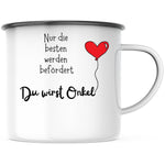 Lade das Bild in den Galerie-Viewer, Emaille Tasse| Becher| werdender Onkel| Schwangerschaftsverkündung an den Bruder - GlamourDesign
