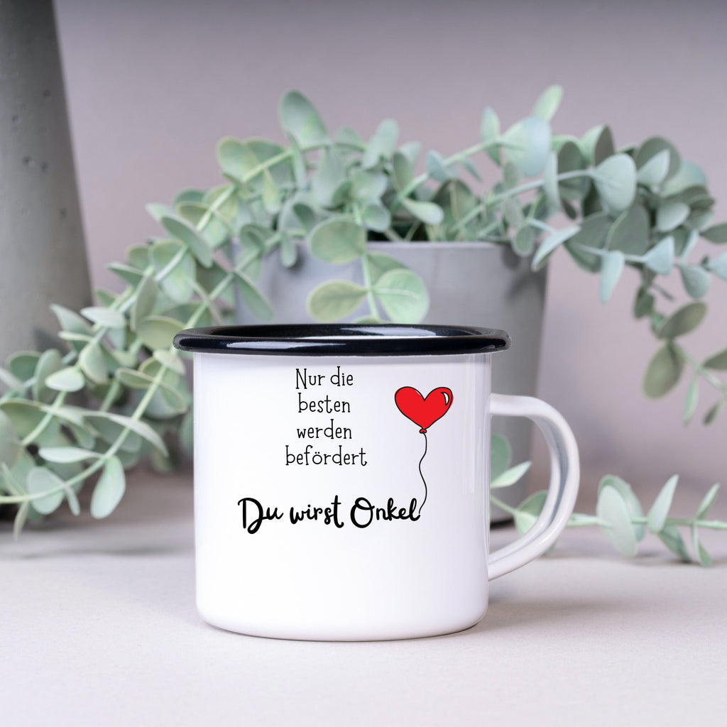 Emaille Tasse| Becher| werdender Onkel| Schwangerschaftsverkündung an den Bruder - GlamourDesign