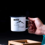 Lade das Bild in den Galerie-Viewer, Emaille Tasse| Becher| Camping| Reisen| On the road| personalisierbar mit Wunschnamen - GlamourDesign
