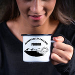 Lade das Bild in den Galerie-Viewer, Emaille Tasse| Becher| Camping| Outdoor|Adventure is calling| Namenstasse - GlamourDesign
