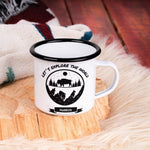 Lade das Bild in den Galerie-Viewer, Emaille Tasse| Becher| Adventure| Camping| Lets explore the world| personalisiert mit Wunschnamen - GlamourDesign
