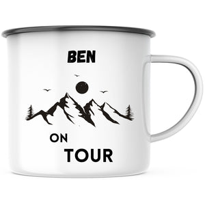 Emaille Tasse| Becher| Camping| On Tour| personalisiert mit Wunschnamen - GlamourDesign