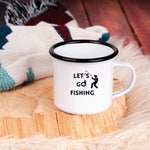 Lade das Bild in den Galerie-Viewer, Emaille Tasse| Becher| Geschenk für Fischer| Outdoor - GlamourDesign
