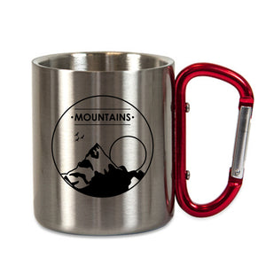 Edelstahltasse| mit Karabiner Griff| Eat, Bike, Sleep, Repeat| Mountainbike| Bergsteiger - GlamourDesign