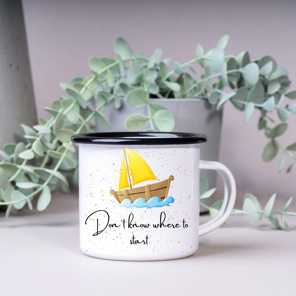 Emaille Tasse| Becher| Segeln| Abenteuer - GlamourDesign
