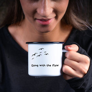 Emaille Tasse| Becher| Reisefans| Going wirth the flow - GlamourDesign