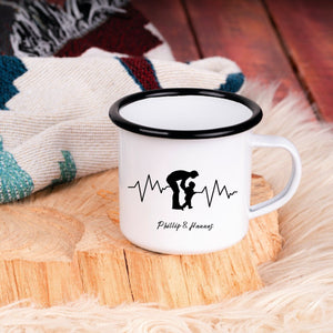 Emaille Tasse| Becher| Geschenk| Papa&Sohn| mit Wunschnamen - GlamourDesign