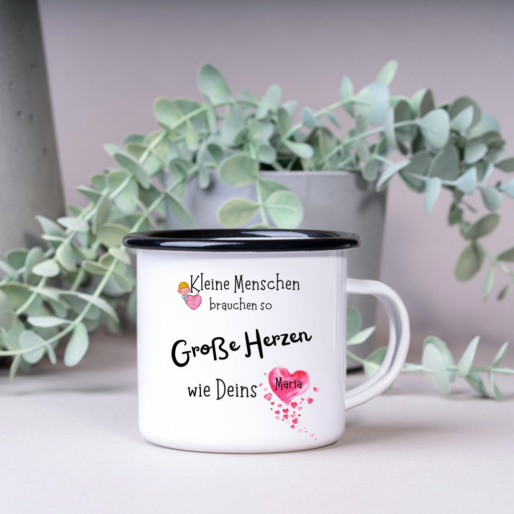 Emaille Tasse| Becher| für Erzieher| Dankeschön| personalisierbar mit Namen - GlamourDesign