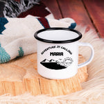 Lade das Bild in den Galerie-Viewer, Emaille Tasse| Becher| Camping| Outdoor|Adventure is calling| Namenstasse - GlamourDesign
