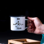 Lade das Bild in den Galerie-Viewer, Emaille Tasse| Becher| Camping| On Tour| personalisiert mit Wunschnamen - GlamourDesign
