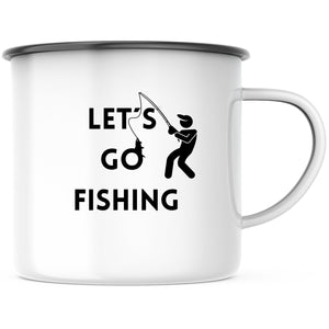 Emaille Tasse| Becher| Geschenk für Fischer| Outdoor - GlamourDesign