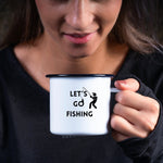 Lade das Bild in den Galerie-Viewer, Emaille Tasse| Becher| Geschenk für Fischer| Outdoor - GlamourDesign
