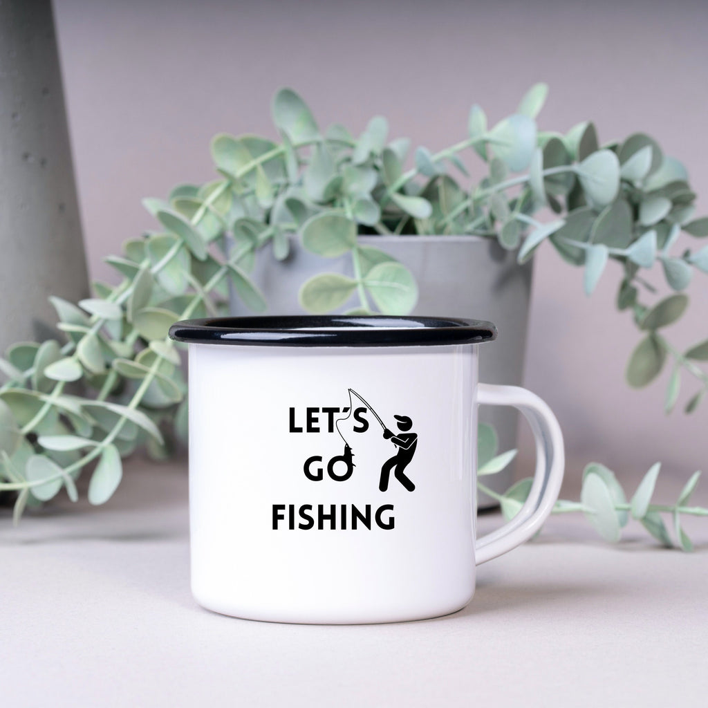 Emaille Tasse| Becher| Geschenk für Fischer| Outdoor - GlamourDesign