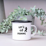 Lade das Bild in den Galerie-Viewer, Emaille Tasse| Becher| Geschenk für Fischer| Outdoor - GlamourDesign
