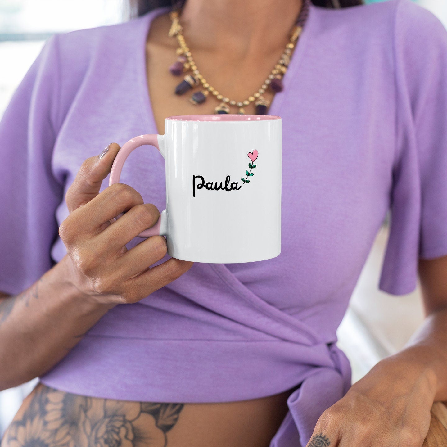 Tasse für den Lieblingsmensch| mit personalisierbaren Wunschtext| Rosa - GlamourDesign
