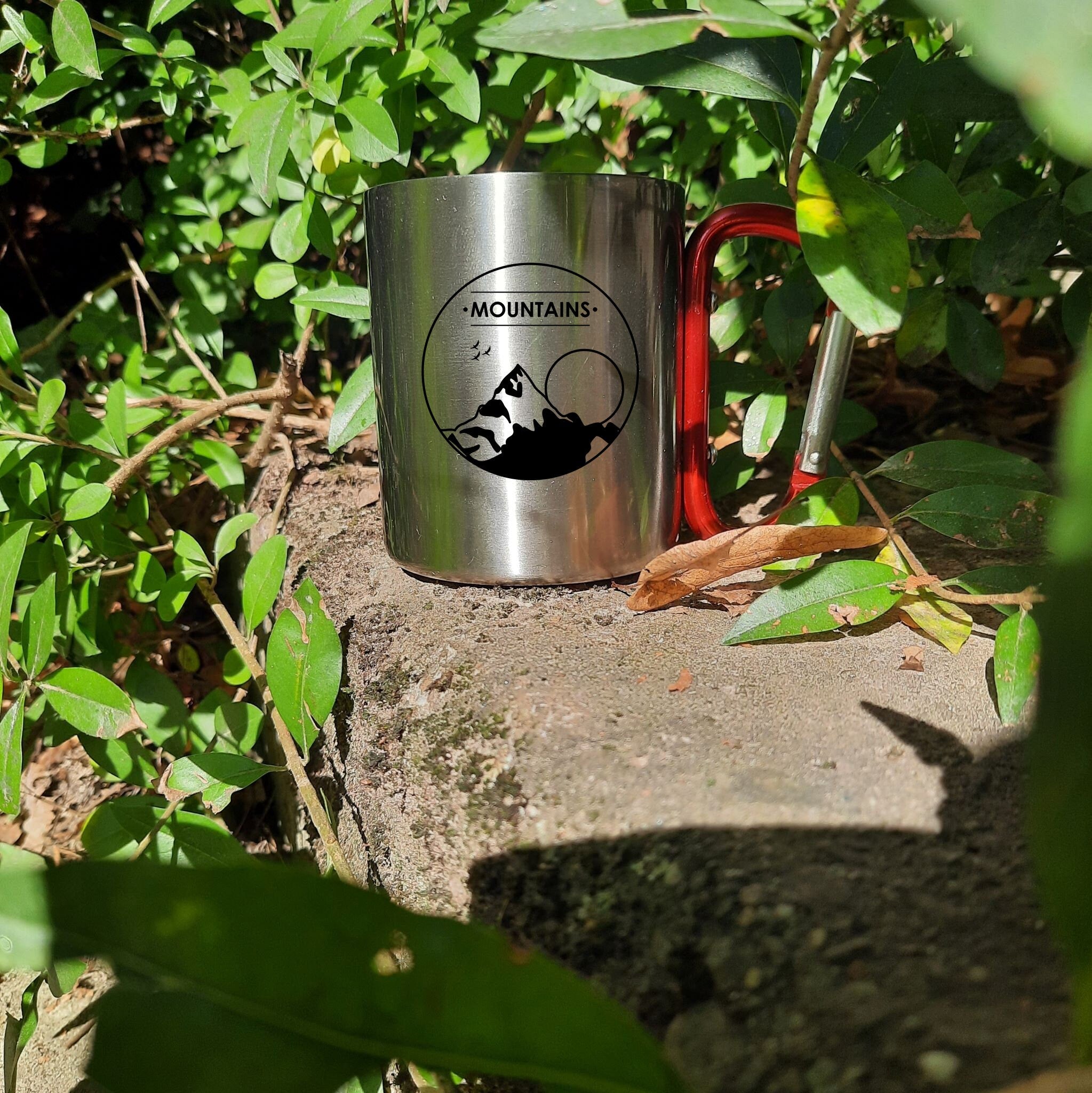 Edelstahltasse| mit Karabiner Griff| Eat, Bike, Sleep, Repeat| Mountainbike| Bergsteiger - GlamourDesign
