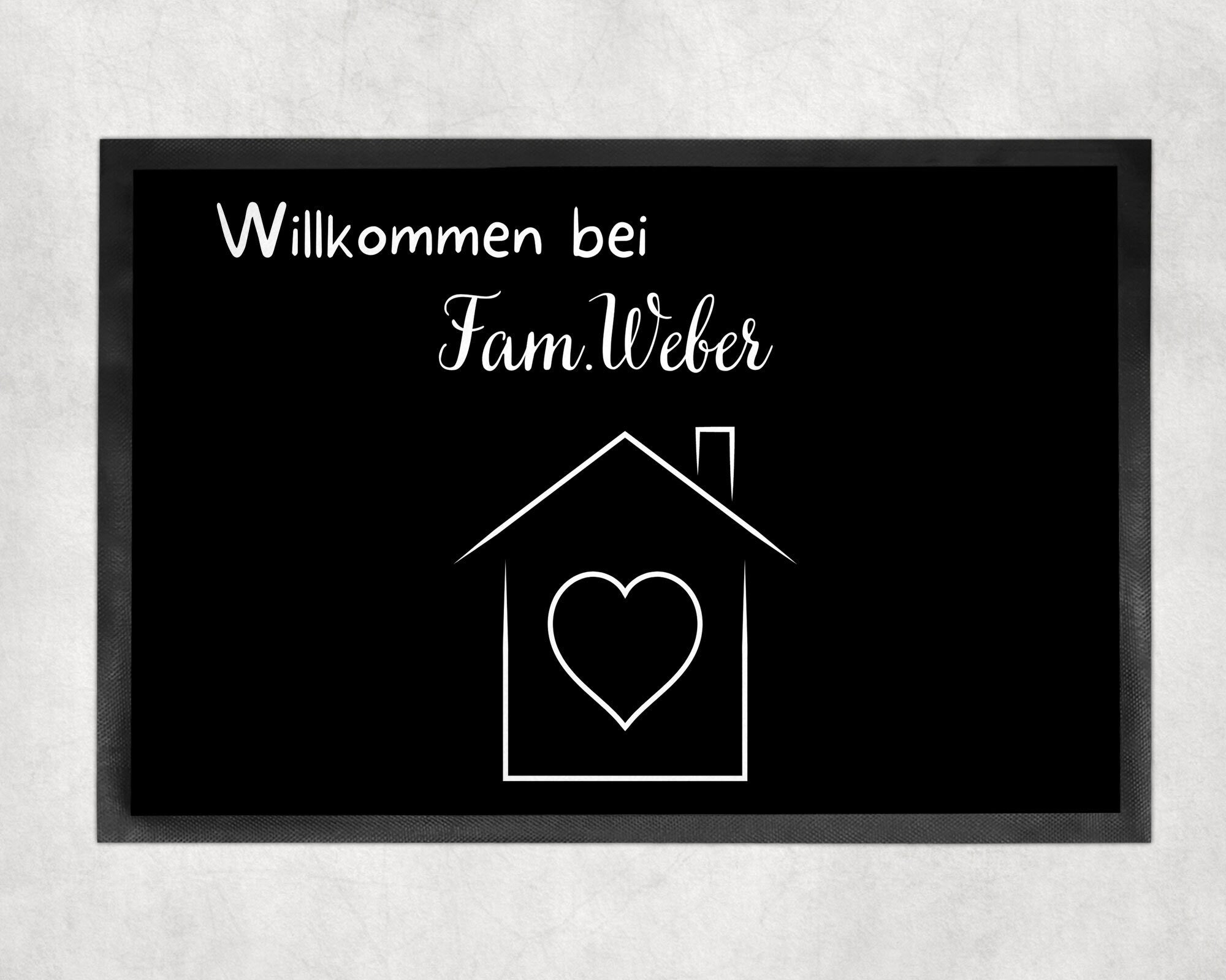 Fußmatte | personalisierbar mit Familien-&Vornamen| bis zu 4 Vornamen - GlamourDesign