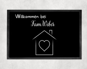 Fußmatte | personalisierbar mit Familien-&Vornamen| bis zu 4 Vornamen - GlamourDesign