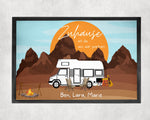 Lade das Bild in den Galerie-Viewer, Fußmatte | Zuhause ist wo wir parken| Sunset-Edition| personalisierbar mit Vornamen| rutschfest &amp; waschbar - GlamourDesign

