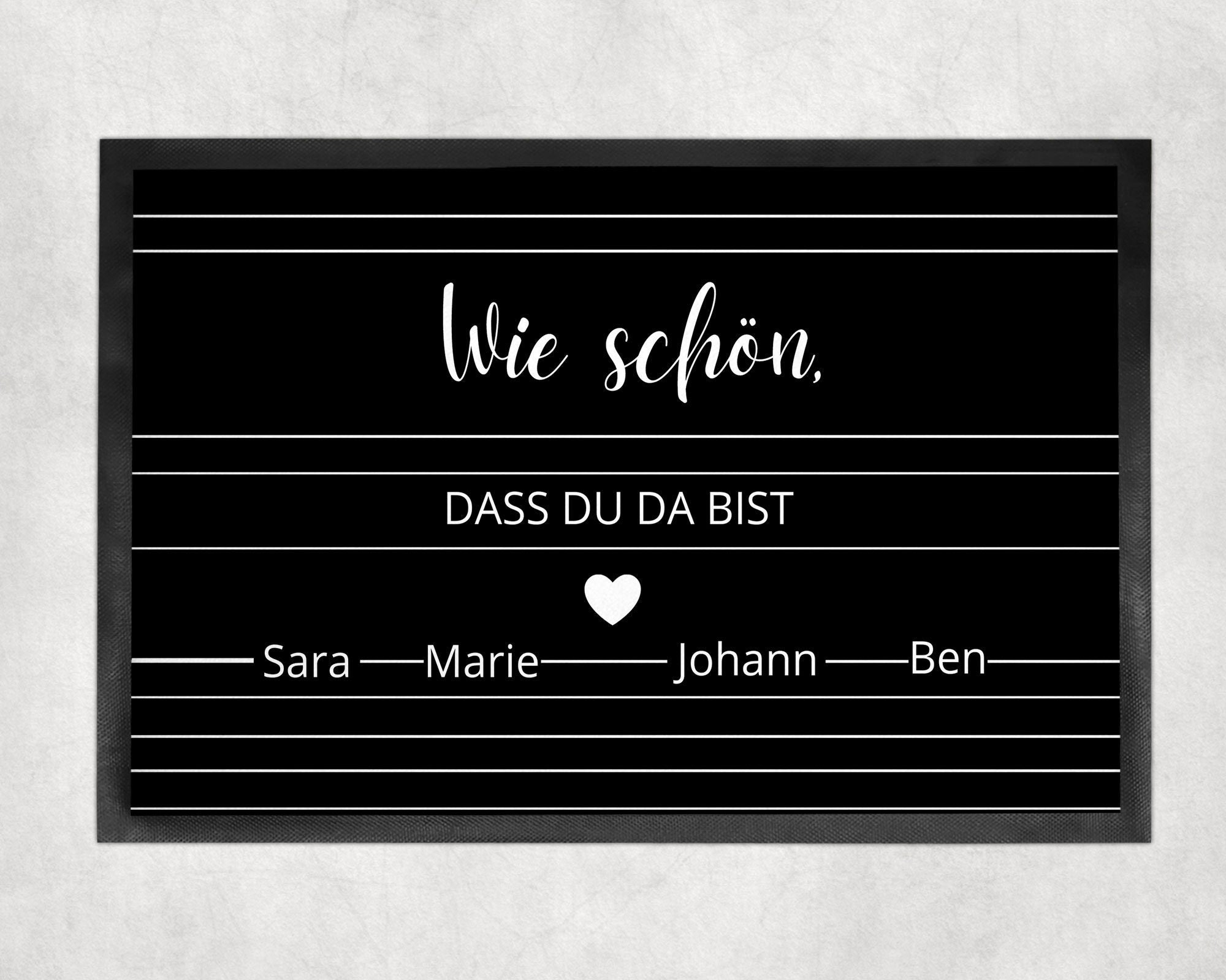 Fußmatte | wie schön, dass du da bist| personalisierbar mit Vornamen| bis zu 6 Namen - GlamourDesign
