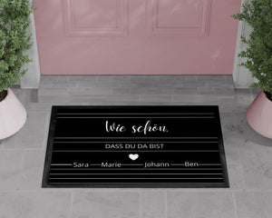 Fußmatte | wie schön, dass du da bist| personalisierbar mit Vornamen| bis zu 6 Namen - GlamourDesign