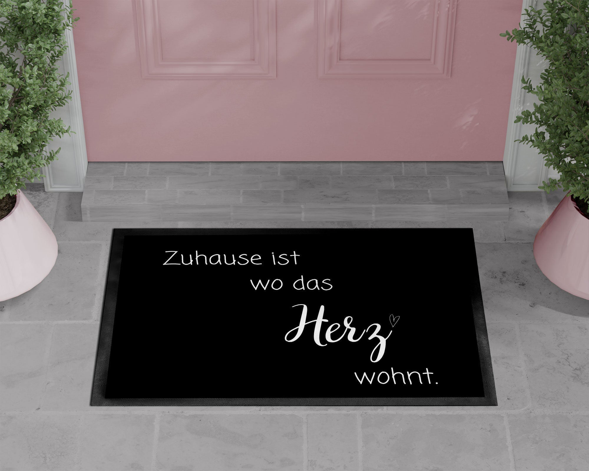 Fußmatte | Zuhause ist wo das Herz wohnt| rutschfest & waschbar| herzliches Motiv - GlamourDesign