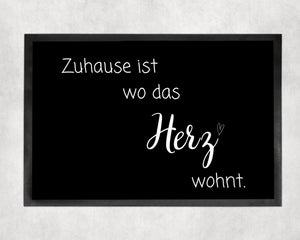 Fußmatte | Zuhause ist wo das Herz wohnt| rutschfest & waschbar| herzliches Motiv - GlamourDesign