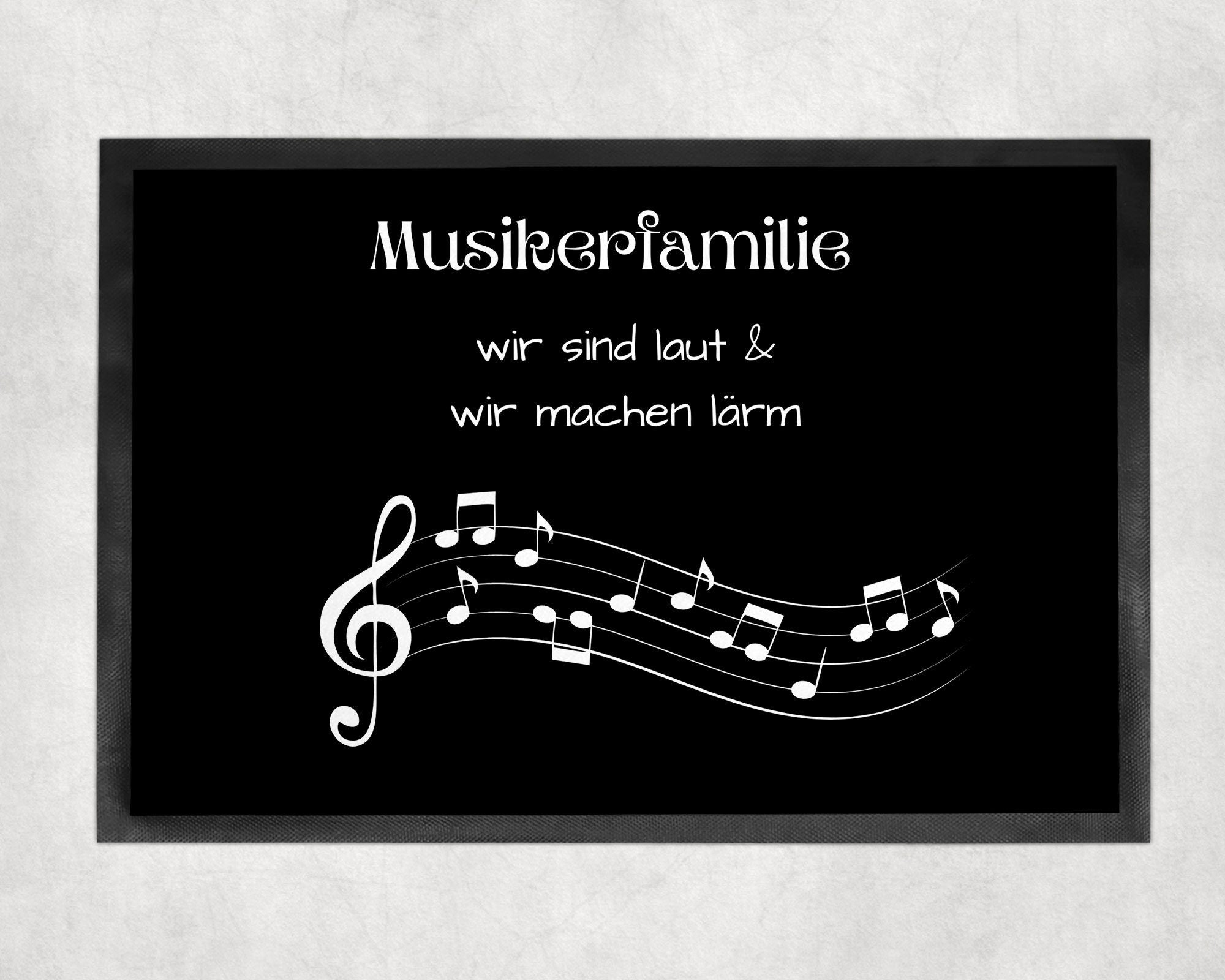 Fußmatte | Musikerfamilie| schwarz - GlamourDesign