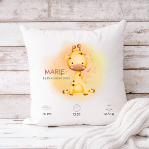 Personalisierbarer Kissenbezug| Kissen| Giraffe| Namenskissen - GlamourDesign