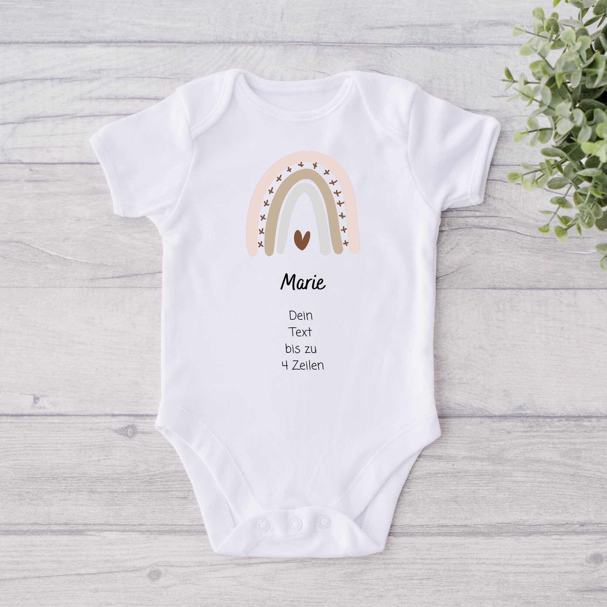 Baby Body Regenbogen | Geschenk zur Geburt | Wasserfarben | Boho | personalisierbar - GlamourDesign