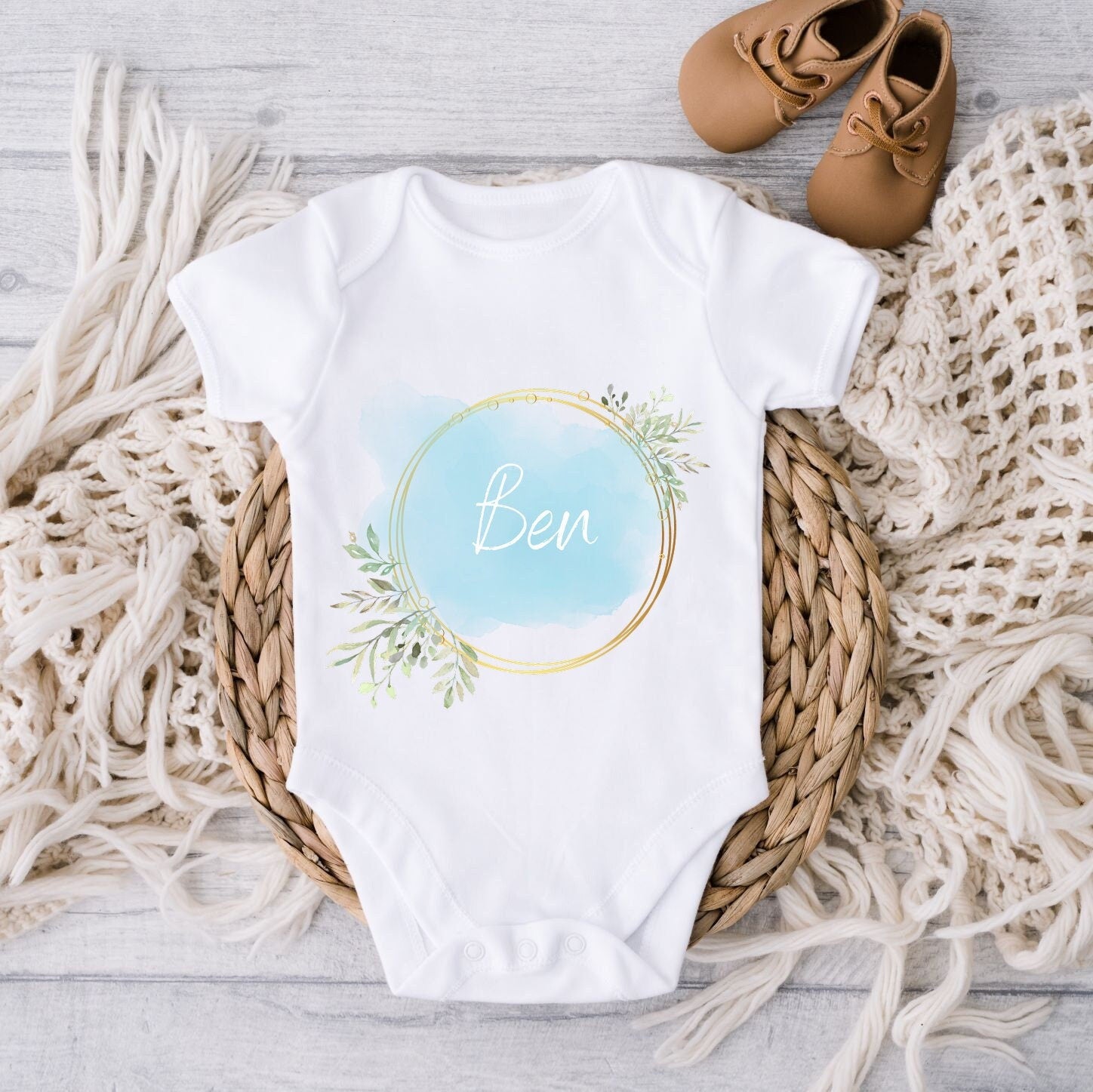 Baby Body mit Namen | Geschenk zur Geburt | Junge | Boho | personalisierbar - GlamourDesign