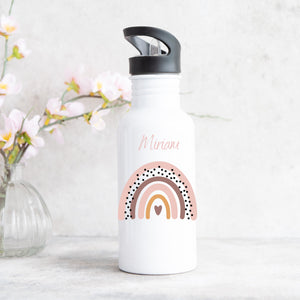 Trinkflasche personalisierbar mit Namen| Regenbogen - GlamourDesign